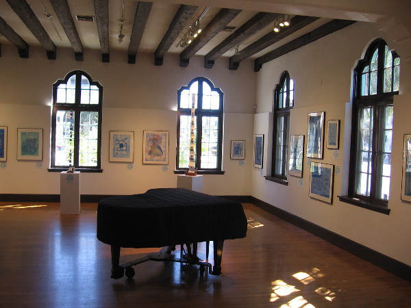 When I visited the Athenaeum, I enjoyed an art exhibition in the Joseph Clayes III Gallery titled Music in the Key of Blue.
