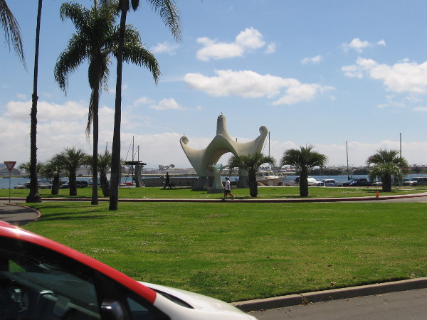 As I approach San Diego Bay, I see the Pacific Portal sculpture by local artist James T. Hubbell.