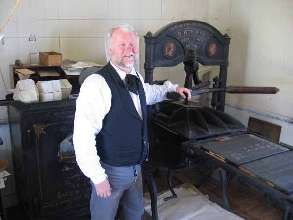 I'm given a small tour of the print shop inside the historic San Diego Union Building.