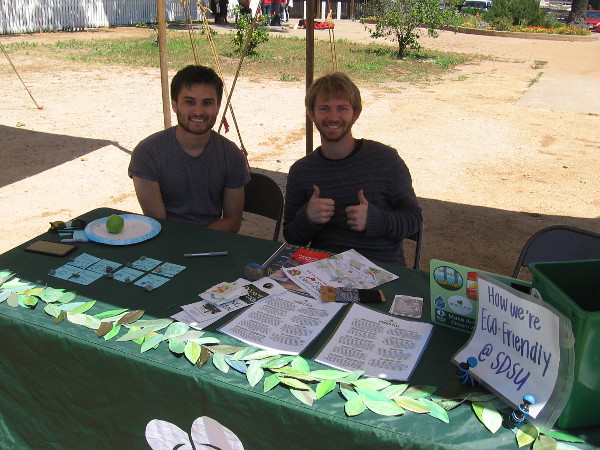 These guys represent Green Love, an environmental organization of the Associated Students at San Diego State University.