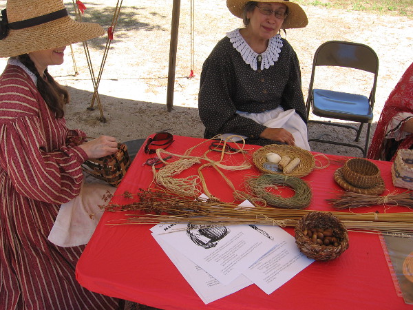 Friendly ladies of the Old Town Basketry Guild demonstrate their craft.