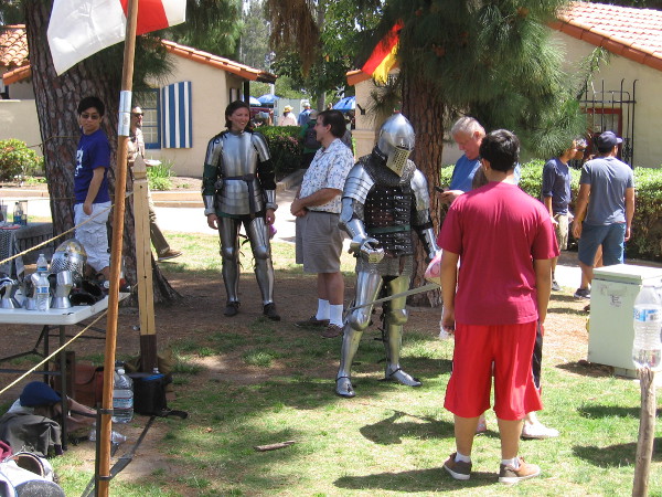 Other members of Swords of Chivalry have donned historical armor during the lawn program.