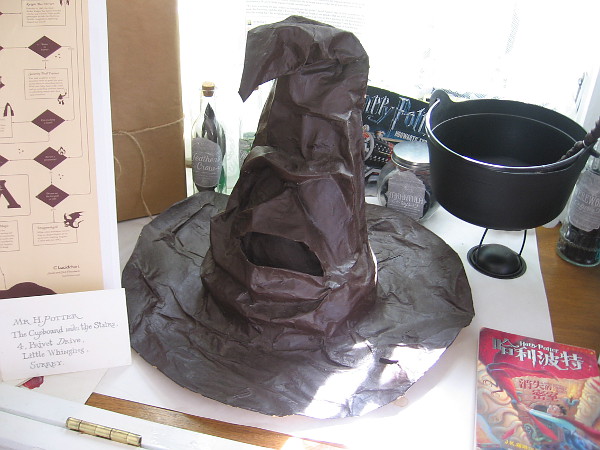 I soon spotted a bunch of Harry Potter stuff. It's the Sorting Hat from Hogwarts!