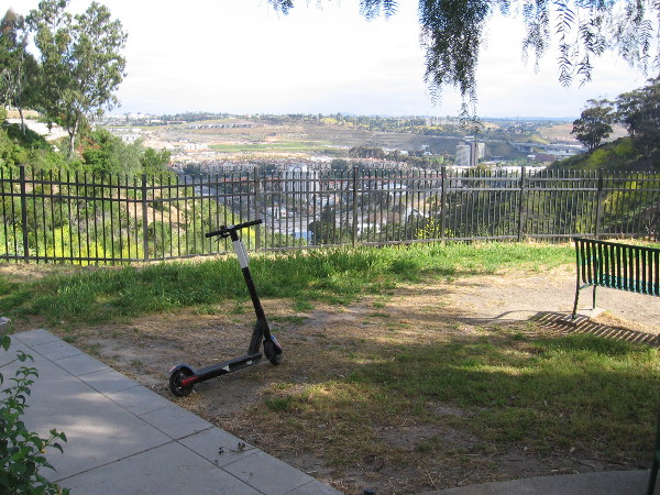 This scenic spot in Trolley Barn Park overlooks Mission Valley.