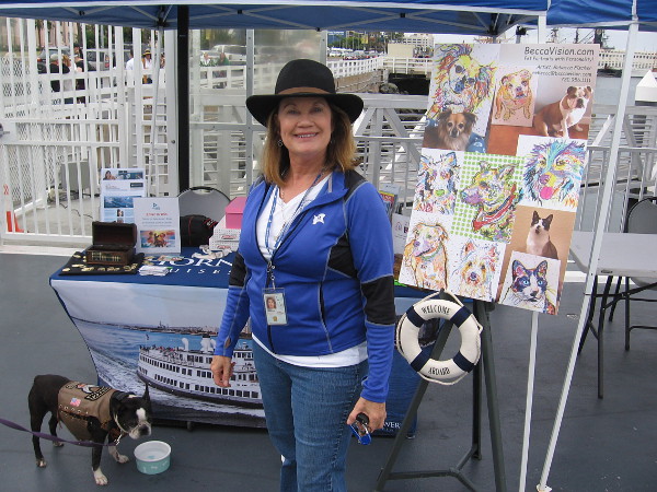 I'm greeted with a big smile. I see another celebrity! It's world-famous Chopper, San Diego's motorcycle riding therapy dog!