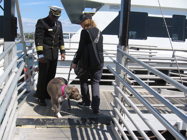 Passengers disem-bark after a wonderful one hour cruise.