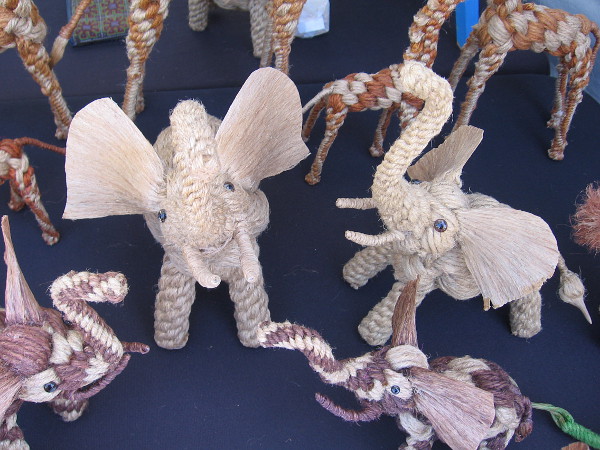 These amazing rope animals were made by an outstanding artist in Thailand named Nong.