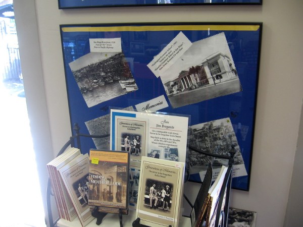 The walls inside the Amici House are full of historical photos and information concerning Little Italy, once center of a thriving tuna fishing industry.
