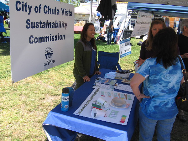 The City of Chula Vista Sustainability Commission had a table and interested visitors.