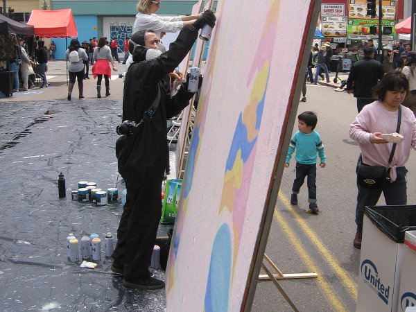 A number of local artists were creating new art to the delight of those walking about the festival.