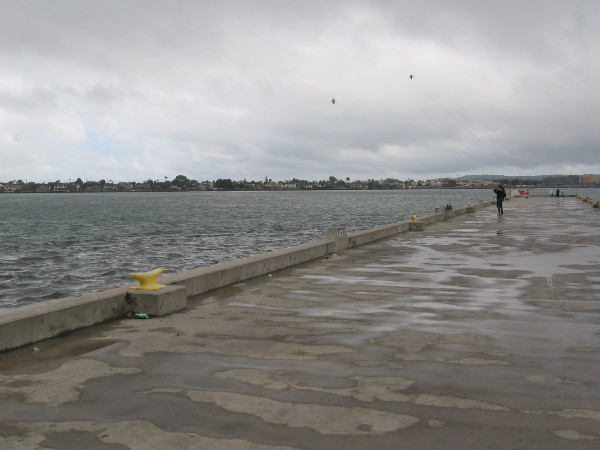 But the nearby pier is almost empty.