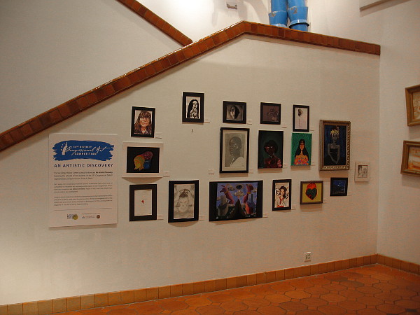 A wall inside the San Diego History Center in Balboa Park features art created by students in local high schools.