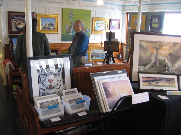 A large selection of art was being displayed aboard the Berkeley. I was surprised to see so much!