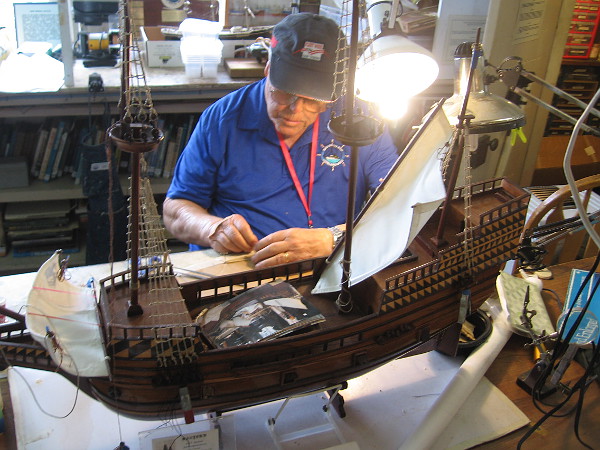 The Maritime Museum of San Diego's unique Model Shop is busy during the festival.