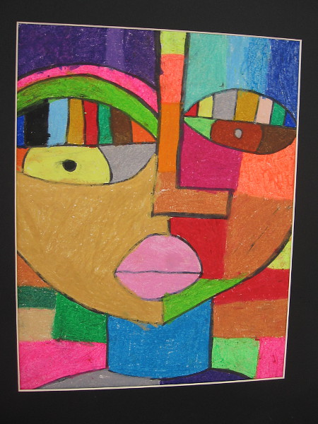 Riley Fritzenkotter, Love Thyself, 2019. Oil pastel and black marker on paper. Grade 4, Alcott Elementary School.