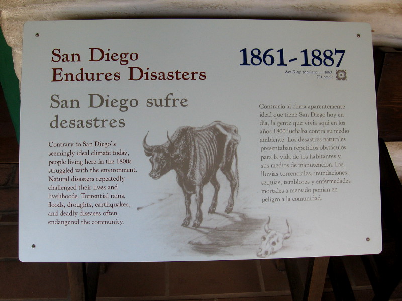 People living in San Diego in the 1800s struggled with natural disasters like torrential rains, floods, droughts, earthquakes and disease.