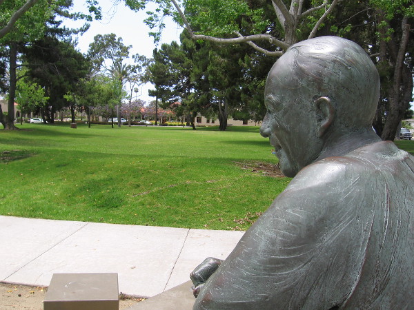Will T. Hyde seems to gaze across the beautiful park.