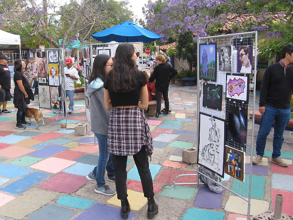 Art students from Canyon Crest Academy show their art in Spanish Village. Each student has an amazing future.