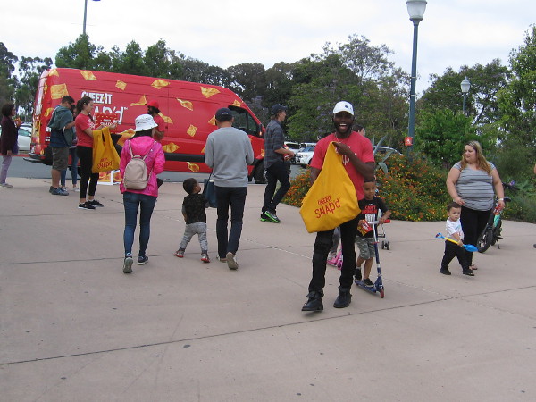 Yummy samples of Cheez-It Snap'd treats were in my future. At present they are in my stomach.