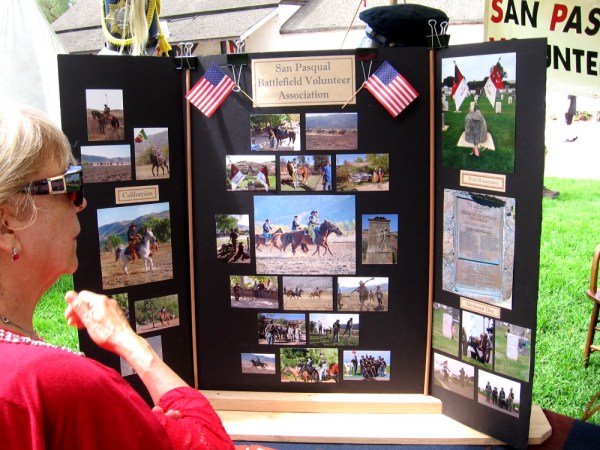 Photos or reenacted history near San Diego, including the Battle of San Pasqual during the Mexican–American War.