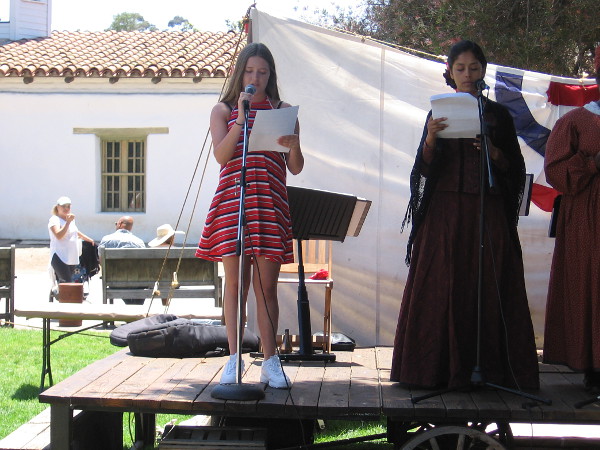 Volunteers from the crowd also went on stage to read portions of the Declaration of Independence.