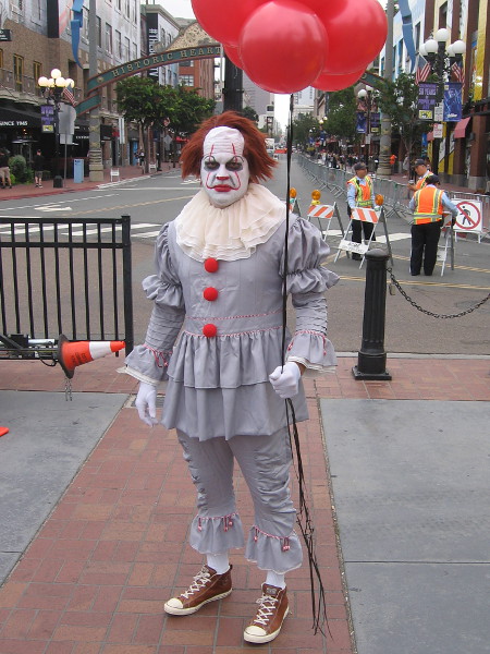 Pennywise cosplay at 2019 San Diego Comic-Con.