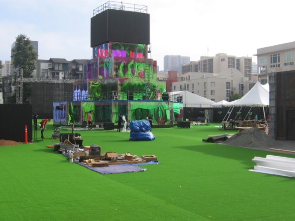 Another photo of the Amazon offsite being readied, three days before 2019 Comic-Con.