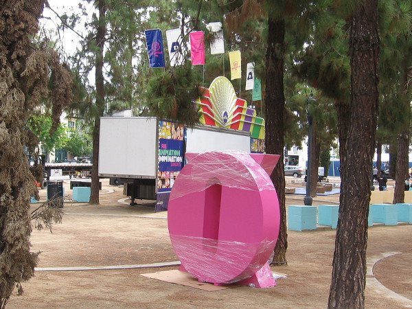 A shot of the FOX Fan Fair preparations in Childrens Park.