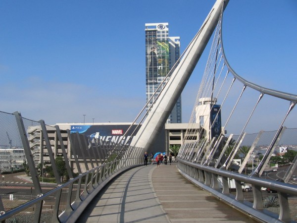 As I walked over the Harbor Drive pedestrian bridge, I noticed another new building wrap on the Hilton.