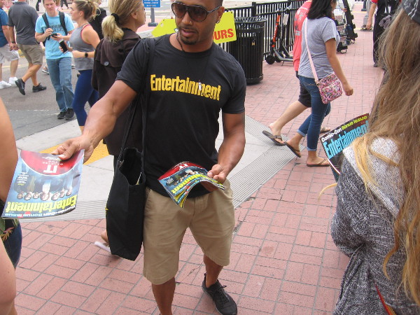 Entertainment Weekly teams were handing out their Comic-Con edition.
