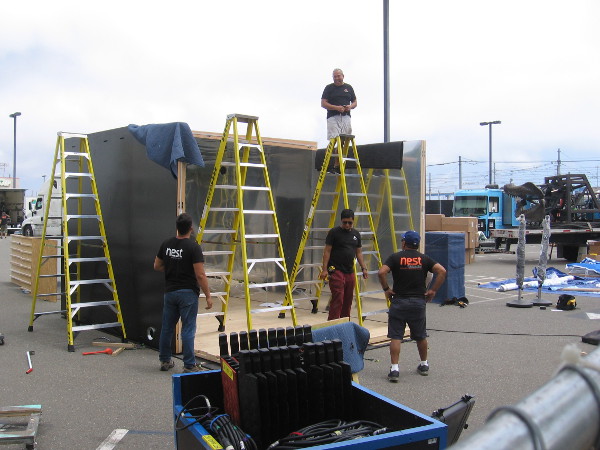 An activation being prepared at the Interactive Zone at Petco Park.