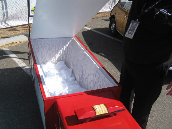 A look inside the Fire Truck Fantasy Coffin.