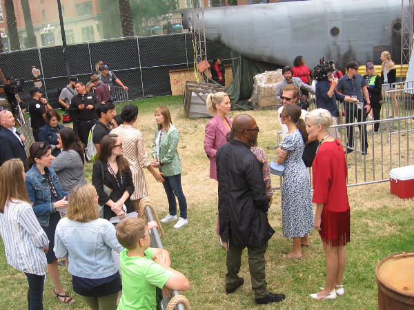 Lennie James, who plays Morgan Jones in The Walking Dead, talks with VIPs at the DeadQuarters offsite during 2019 Comic-Con.