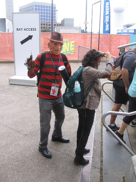 Freddy Krueger cosplay.