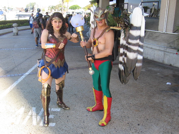 Awesome Wonder Woman and Hawkman cosplay!