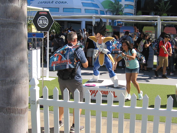 Taking photos in the Dragon Ball Z activation.