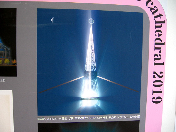 Elevation view of proposed spire for Notre Dame.