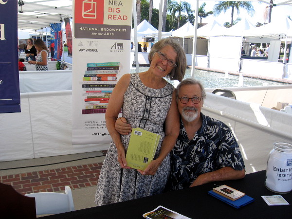 Write Out Loud, who produces TwainFest and other cool literary events, smiled for my camera! PoeFest in Old Town's spooky-at-night Adobe Chapel is coming in October.