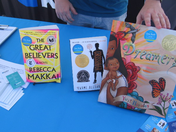 KPBS had a table display of this year's One Book, One San Diego titles.
