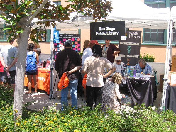 The San Diego Public Library had a booth, plus a nearby bookstore at the festival.