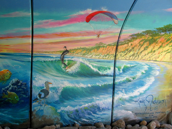 Surfing and paragliding along the cliffs of Torrey Pines.