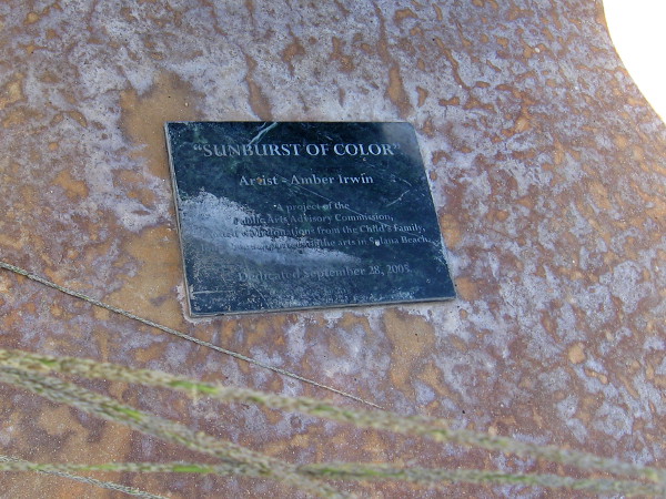 Sunburst of Color, by artist Amber Irwin, 2005. Amber Irwin is a founding member of the Solana Beach Art Association.