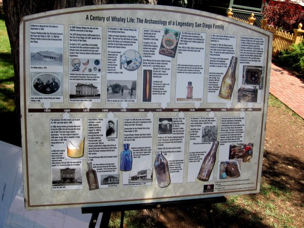 San Diego State University Archaeology students once excavated behind the Whaley House, and found many interesting artifacts.