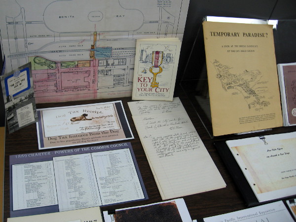 Many historical documents in the exhibit provide fascinating glimpses into San Diego's past.