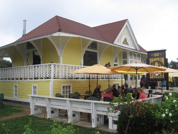 Eating breakfast on a misty morning at Pannikin Coffee and Tea.