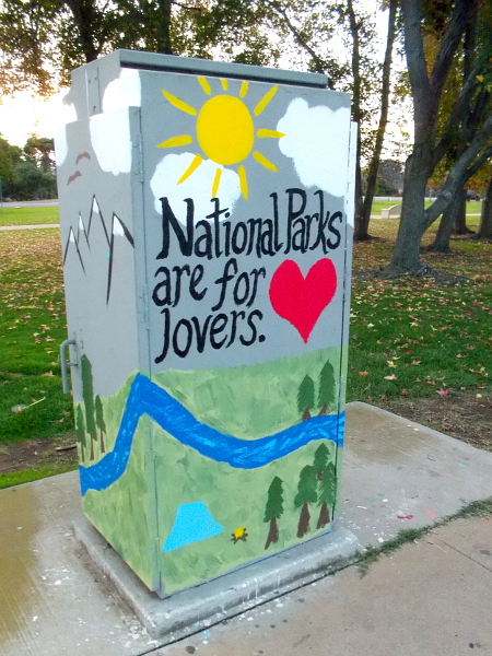 Street art at the corner of Sixth Avenue and Quince Street in Bankers Hill.