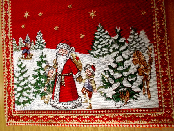 Father Christmas and children in a winter wonderland. Happy needlework at the House of Germany.