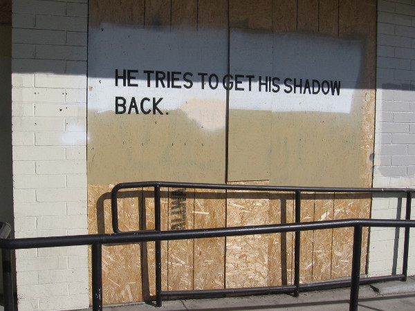 He tries to get his shadow back.