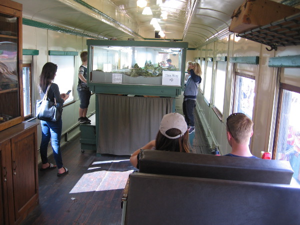 Visitors to the old railroad car hang out and enjoy another facet of Escondido's fascinating history!
