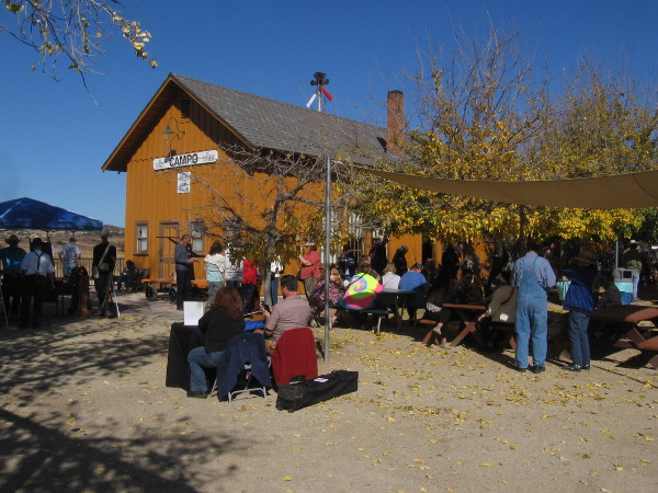 People gather for the 100th Anniversary celebration of the San Diego and Arizona Railway at the Pacific Southwest Railway Museum in Campo.